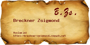 Breckner Zsigmond névjegykártya